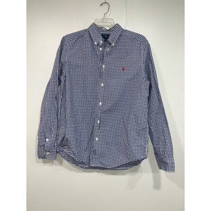 Polo Ralph Lauren‎ Classic Gingham Stretch Poplin Shirt Blue Mens XL 18-20